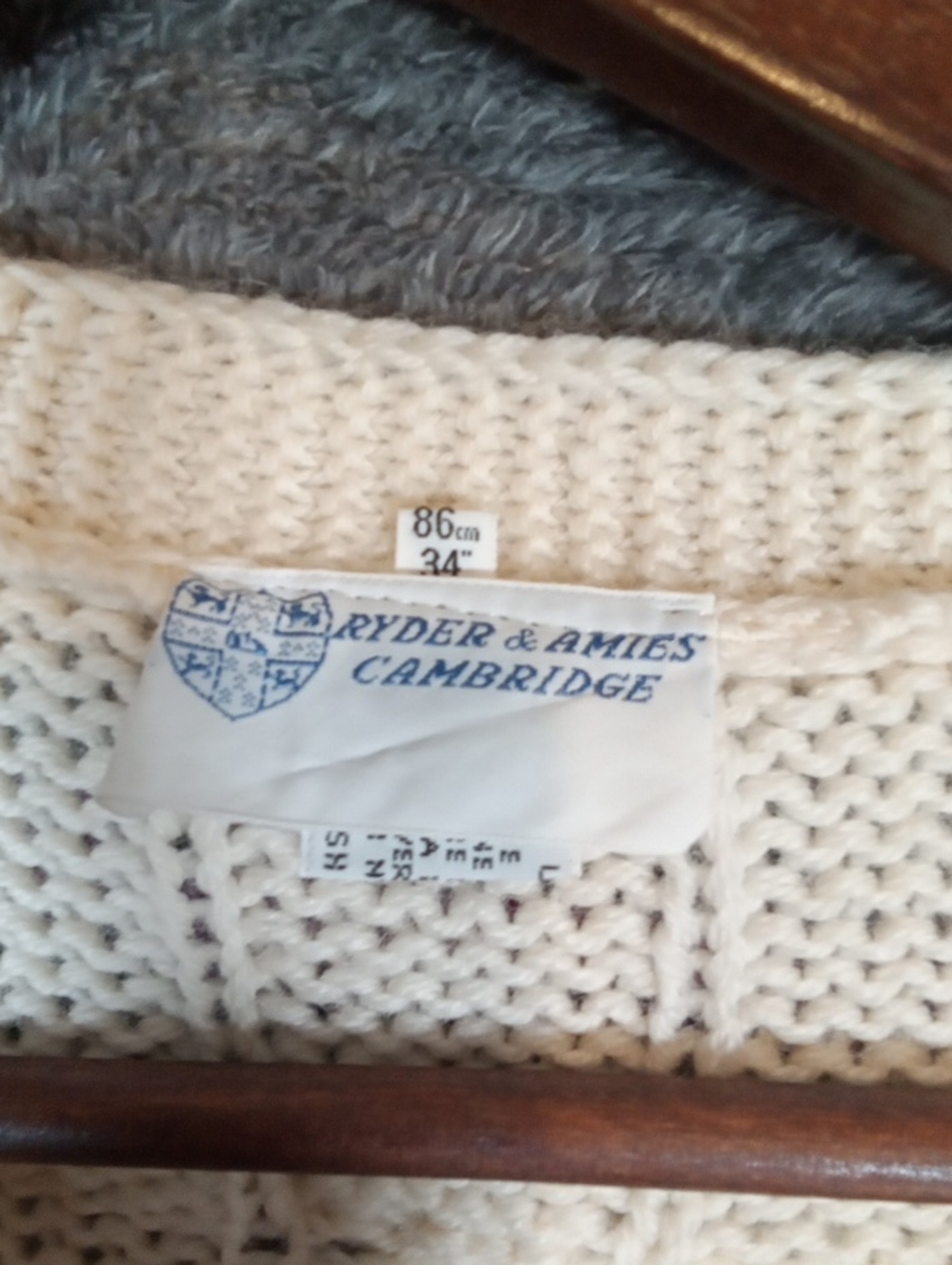 Ryder&amis Cambridge Pure New Wool Sweater Preppy Cable Knit Collegiate Xs - Picture 2 of 10